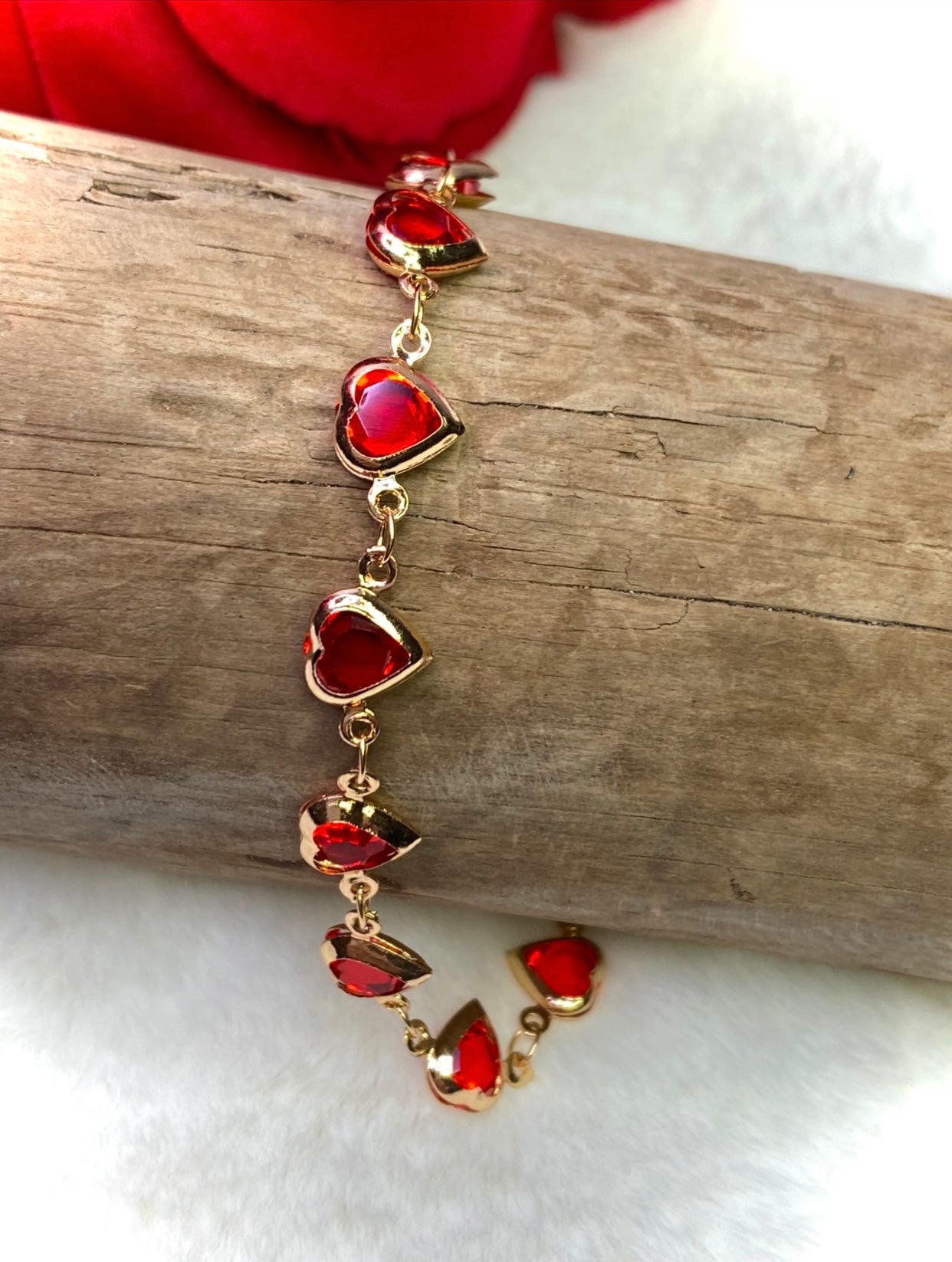 Unchain My Heart Red Heart Bracelet