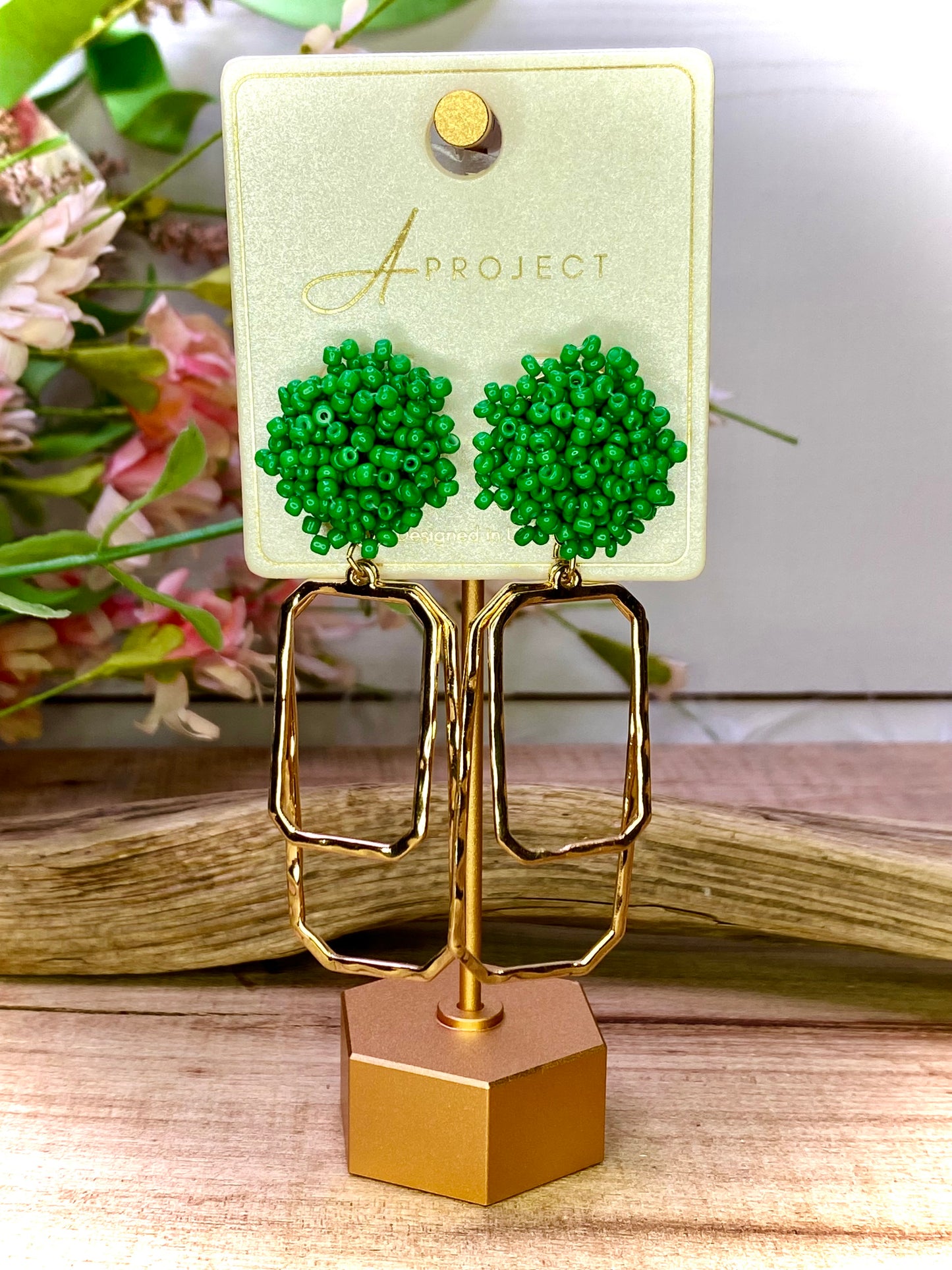 Cue the Chic Seed Bead Rectangle Earrings