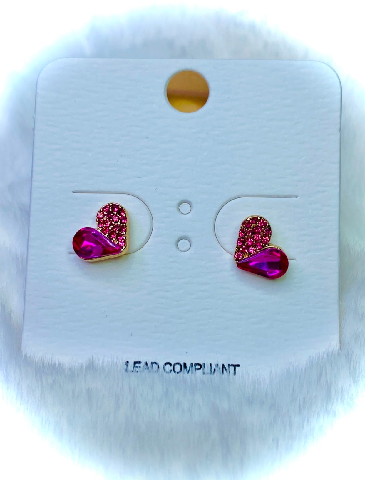 Love Struck Glass Heart Studs