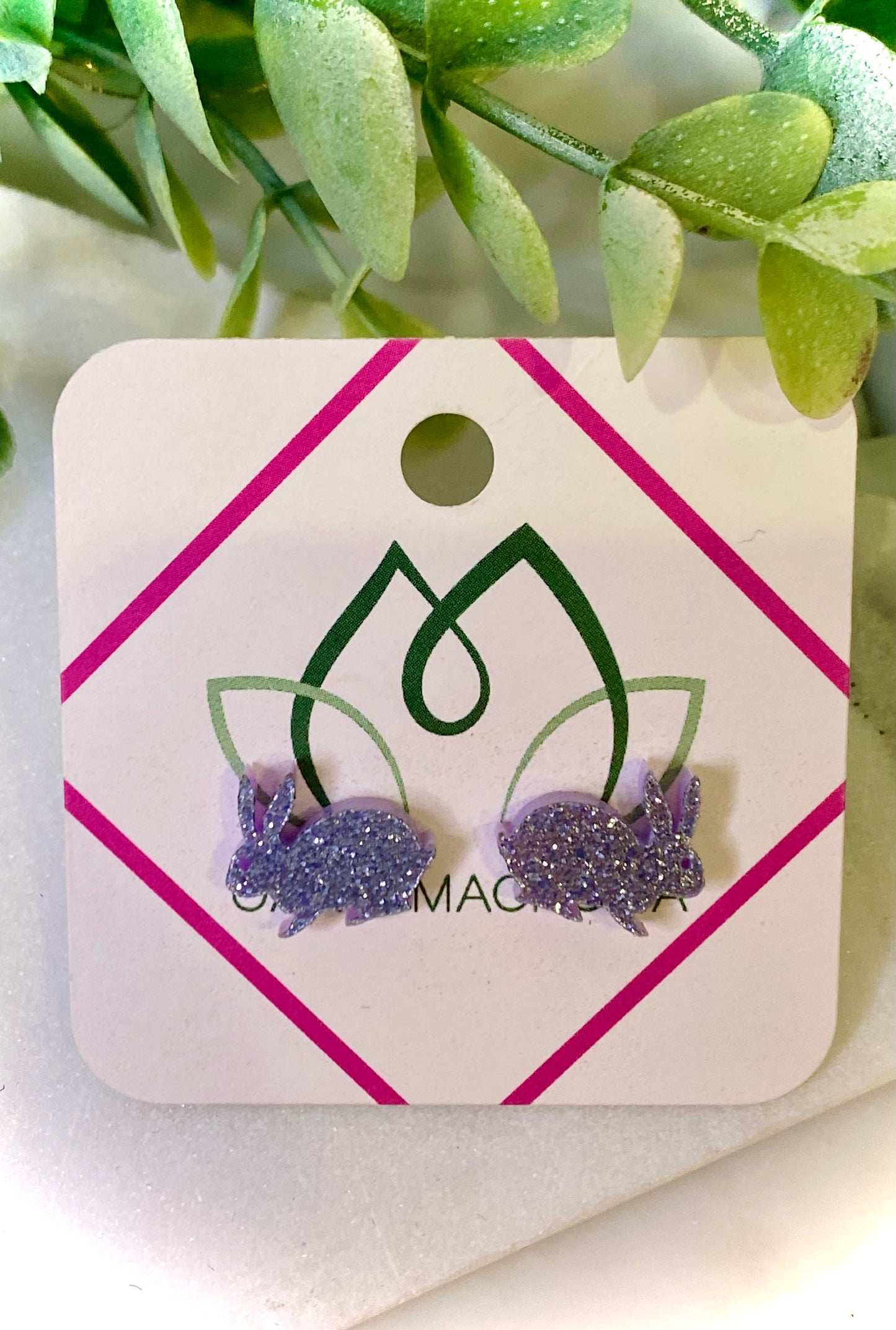 HOP TO IT Glitter Bunny Stud Earrings