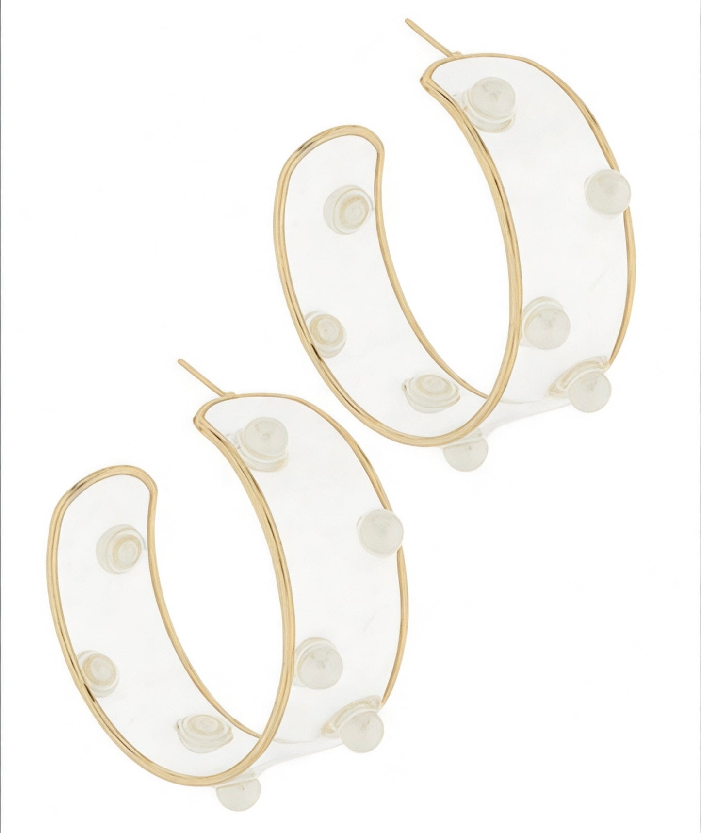 Pearl Studded Acrylic Hoop Earrings