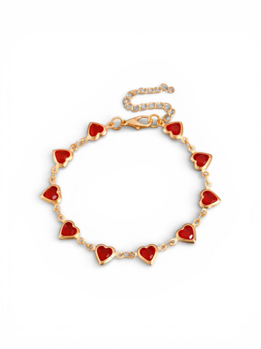 Unchain My Heart Red Heart Bracelet