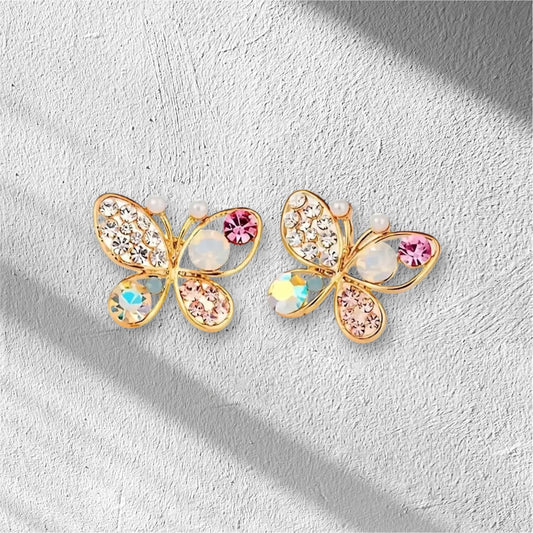 Fly Away with Me Butterfly Rhinestone Earrings