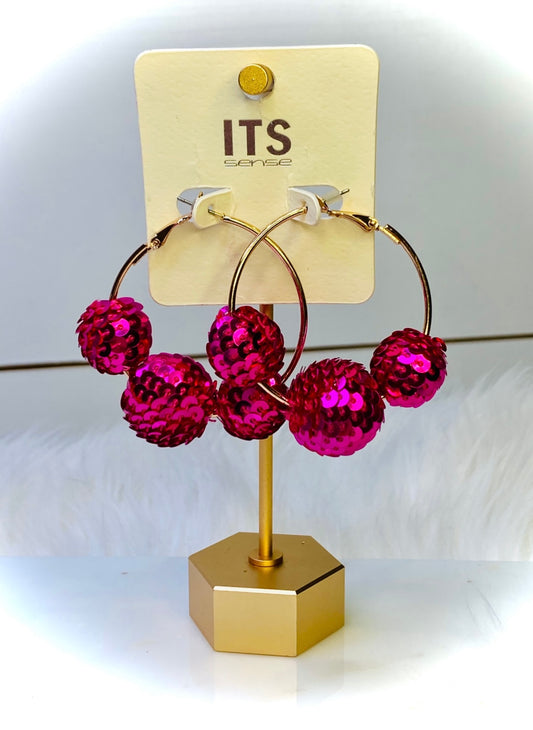 Ritzy Bliss Sequin Bead Hoop Earrings