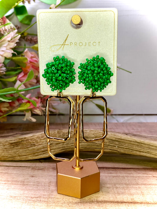 Cue the Chic Seed Bead Rectangle Earrings