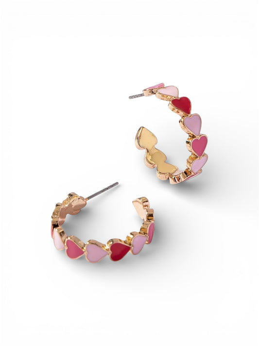 Mi Bella Amore Heart Hoop Earrings