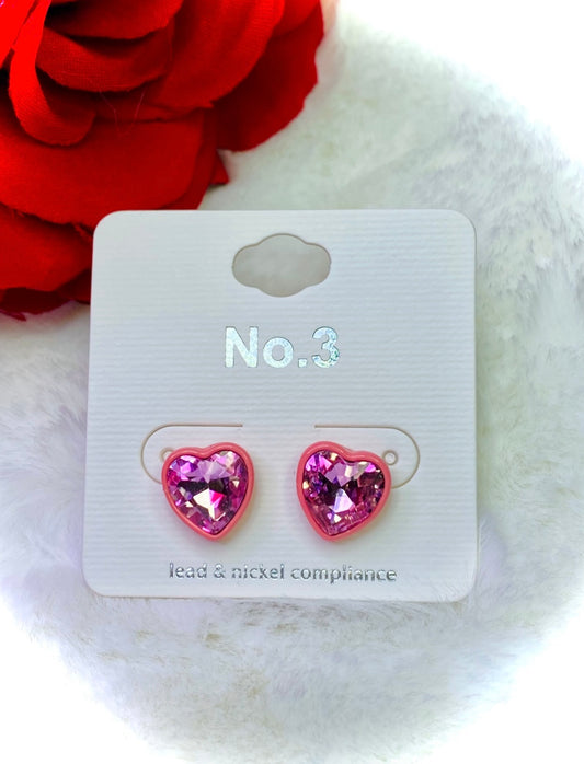 That Lovin' Feelin' Pink Heart Stud Earrings