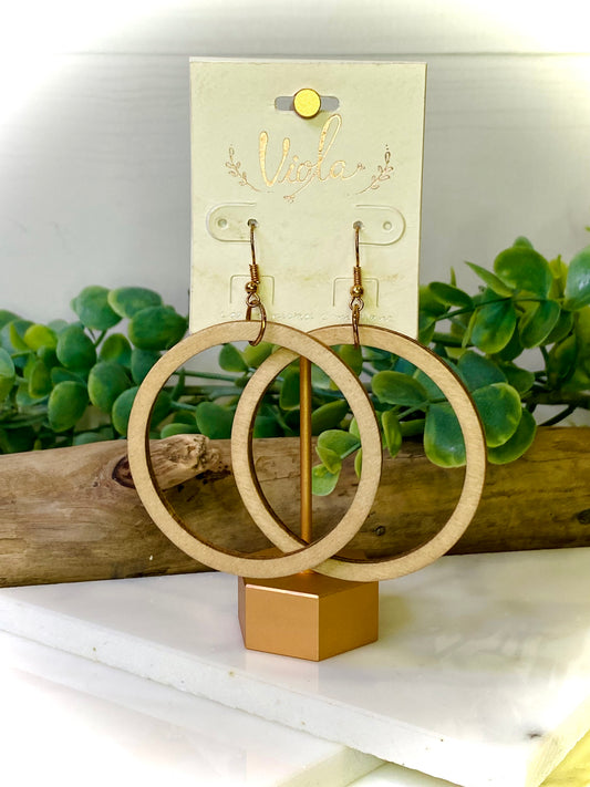 Around We Go Wooden Hoop Earrings