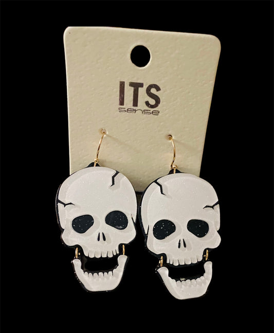 A Star is Bone Acrylic Skull Earrings