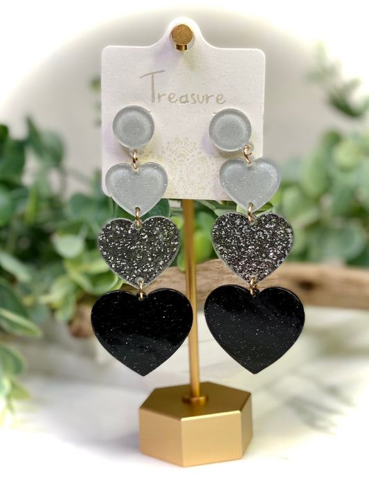 Playing Heart to Get Acrylic Earrings