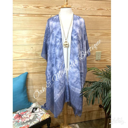 Blue Tie Dye Chambray Kimono