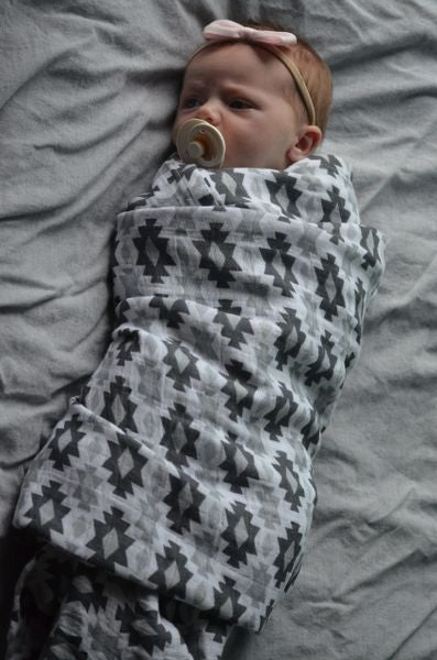 Grey Aztec Swaddle