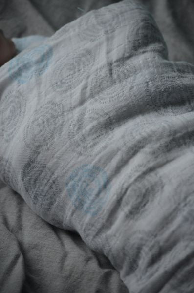 Grey and Blue Floral Swaddle