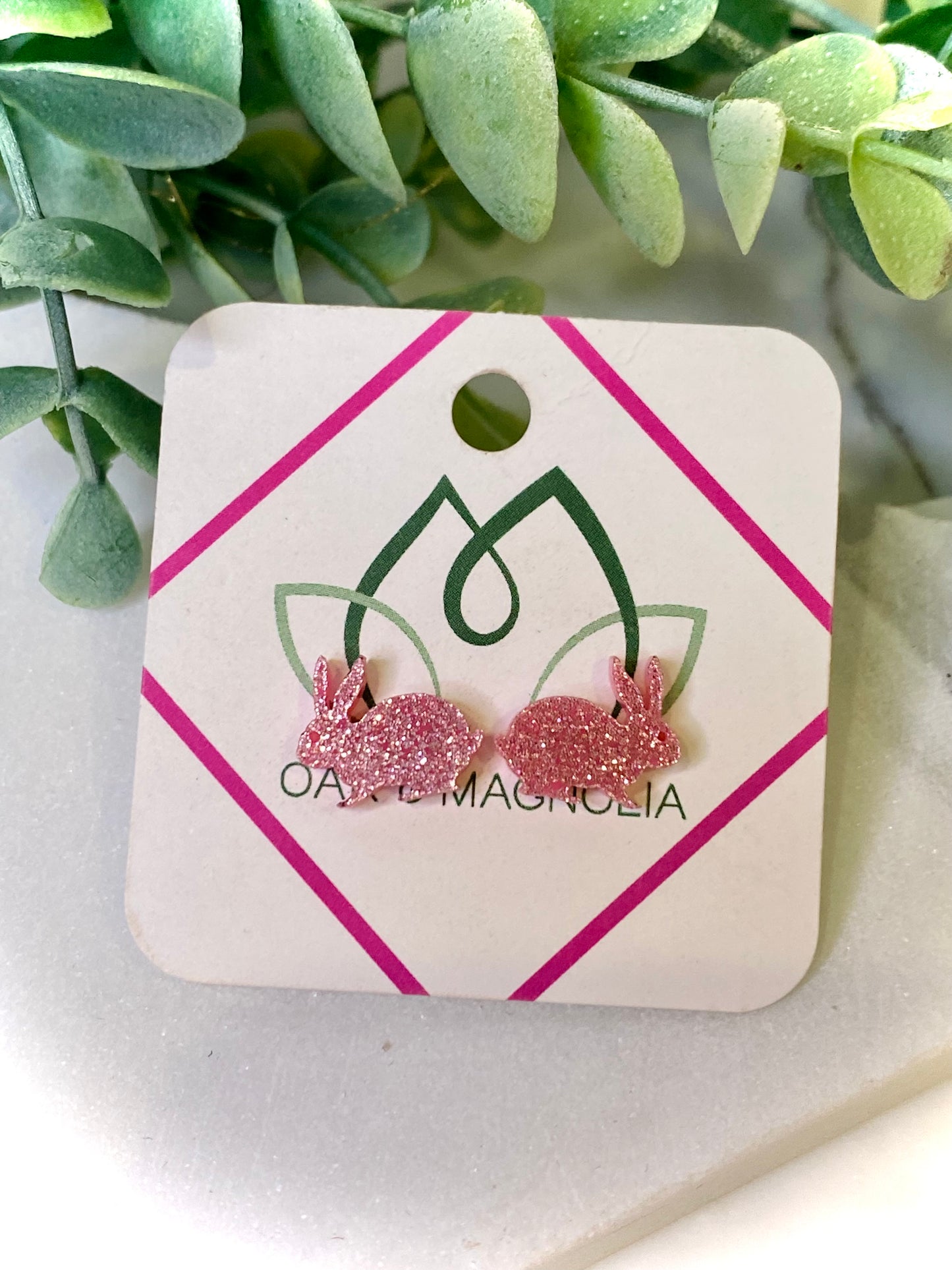 HOP TO IT Glitter Bunny Stud Earrings