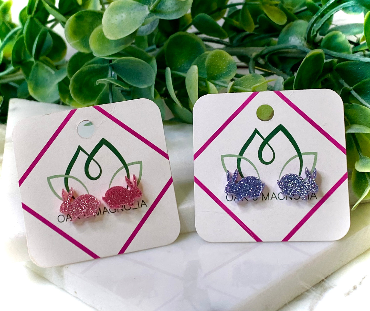 HOP TO IT Glitter Bunny Stud Earrings