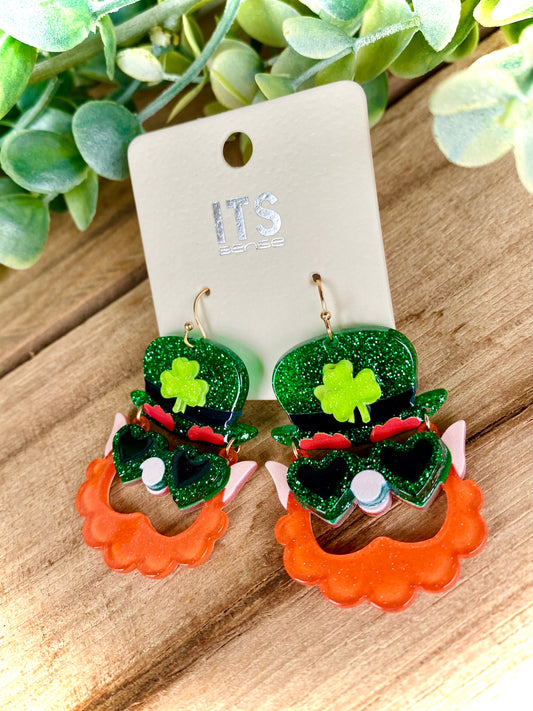 Leprechaun Resin Earrings