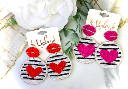 Heart of the Matter Seed Bead Earrings