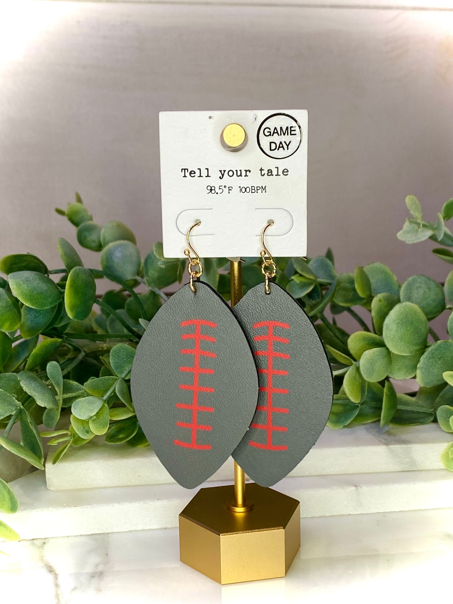 Wolf Den Football Earrings