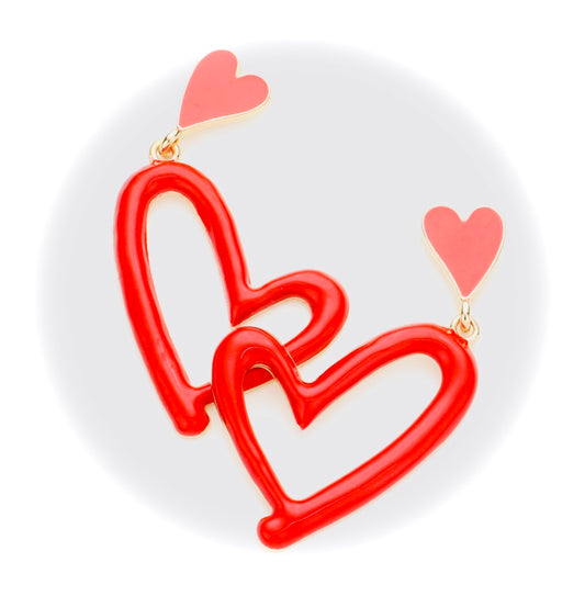 Feeling Flirty Enamel Open Heart Earrings