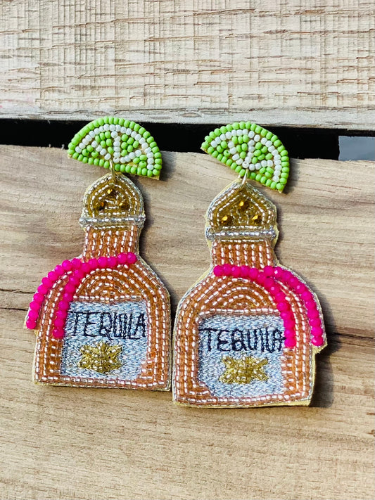 Tequila Sunrise Seed Bead Earrings